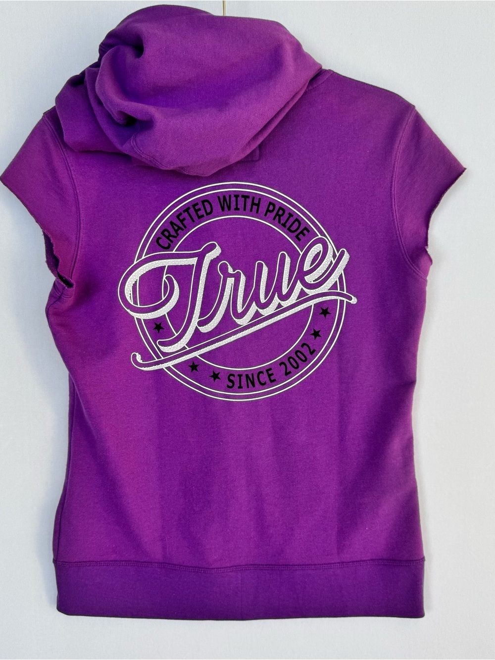 True Religion Purple Short-Sleeve Zip-Up Hoodie - Picture 11 of 13
